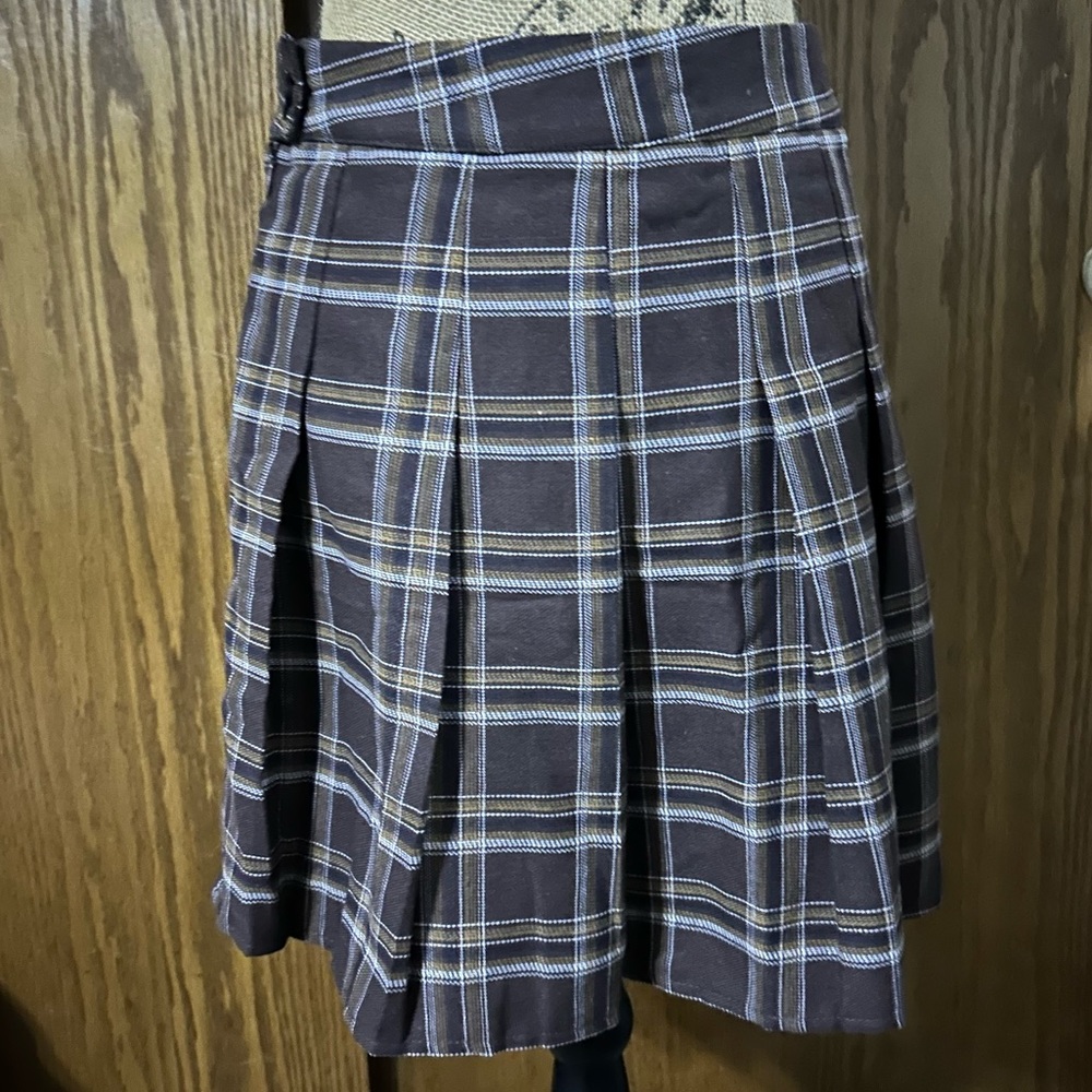 Brown Plaid Skirt